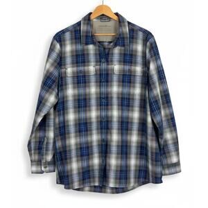 Eddie Bauer Womens 2XLT Outdoors Gorpcore Hiking Fishing Plaid Vented Shirt